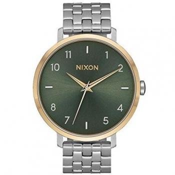 Nixon A1090-2877-00 Analog Quarz Armbanduhr für Damen – Edelstahlarmband, Farben: Silver, Gold, Agave
