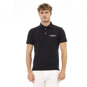 Polo Nero Uomo con Ricamo Baldinini