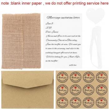 Burlap Wedding Invite Bundle with Custom Tags