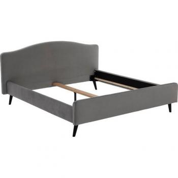 Tamiga Polsterbett – Grau (hellgrau) – 202 x 99 x 217 cm – Massivholzfüße