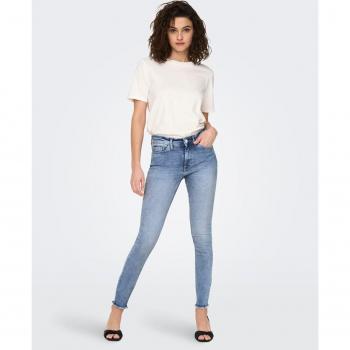 Pantalones vaqueros pitillos con bajo deshilachado para mujer Only