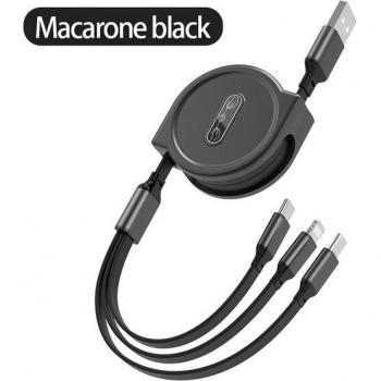 USB 3 en 1 Power+Data 110 cm – Compatible iPhone, Android y Tipo‑C