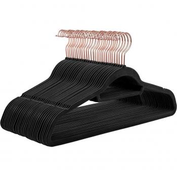 Grucce in velluto nero con ganci girevoli rose gold