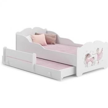 Lit enfant ANNI 160x80 cm – chambre fille, tiroirs amovibles, matelas inclus