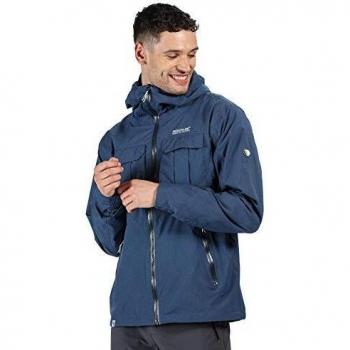 Herren Regatta Centric Atmungsaktive Jacke, wasserfestes Shell, dunkles Blau – XXL