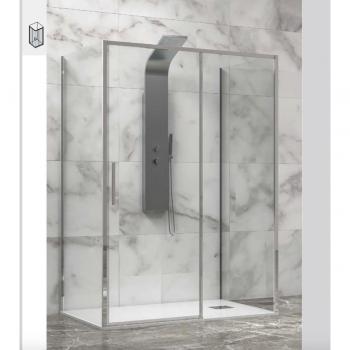 KARAG Trasparente: Box Doccia 2 Lati, 120x75 mm, Profilo Cromo H200 LEA400