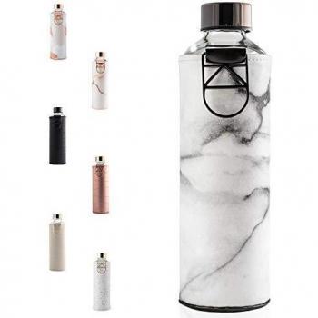 Botella de Agua Mismatch de Cristal con Funda de Cuero Sintético 750 ml