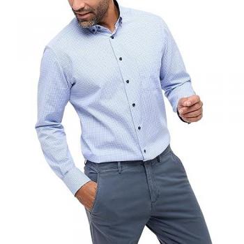 ETERNA Mode GmbH MODERN FIT Hemd in hellblau kariert