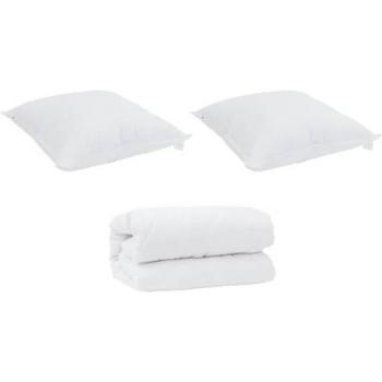 Microfiber & Feather Duvet Kit – 3‑Piece White Set (VidaXL)
