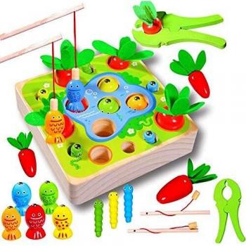 Jouets Enfant Montessori Forme Taille Tri Puzzle en Bois