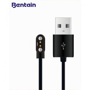 Black Magnetic Charger Cable for Smart Watch with 2-Pin Connector