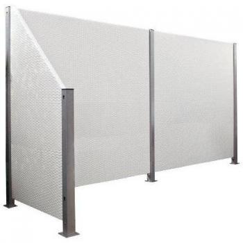 Cerca entramada de polyrattan Gartenfreude, marco de aluminio, resistente a la intemperie, blanca, 80 x 4 x 90 cm