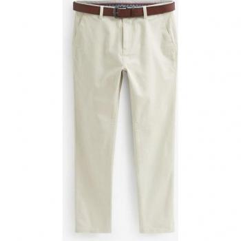 Soft Touch Slim Fit Chinos – Next Light Stone, 2‑teilig, Gürtel inklusive