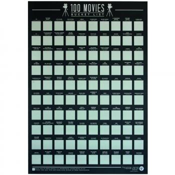 Gift Republic 100 Movies Scratch Off Bucket List Poster