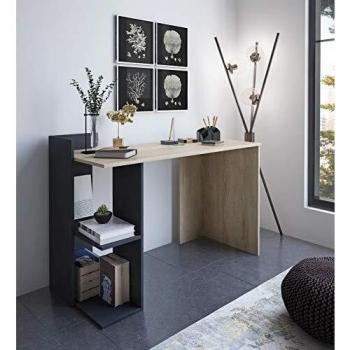 Escritorio Home Heavenly con 2 estantes 120x50x86 cm Negro/Roble