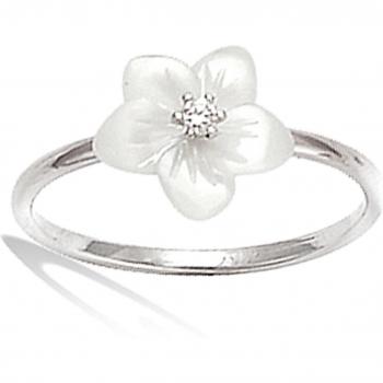 Bague Vahiné 12 mm, argent blanc (rhodié)