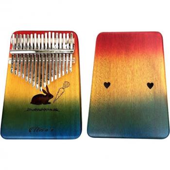 Piano Kalimba 17 touches en bois d'acajou avec guide d'apprentissage et marteau