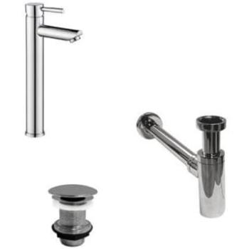 Robinet Haut de Gamme + Bonde Sans Trop-Plein + Siphon Fiable