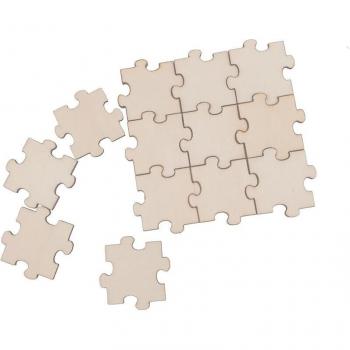 50 Blank Wooden Puzzle Pieces for Customization
