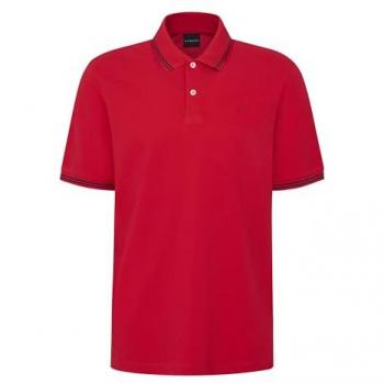 Bugatti Poloshirt in Bordeaux mit Kontrastdetails