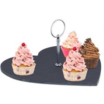 Piatto da Portata in Ardesia a Cuore, 25 x 25 cm