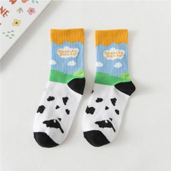 Trendy Ice Cream Grid Socks