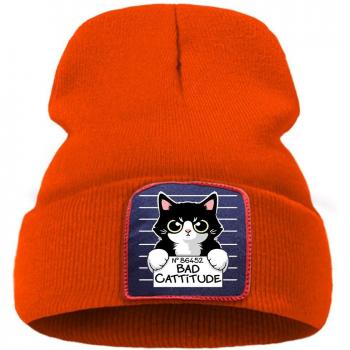 Bonnet Automnal Imprimé Chat