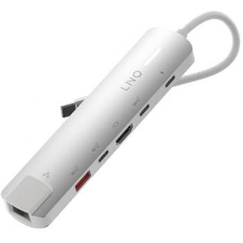 Linq Multiport Hub 140W in Grau und Weiss