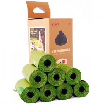 PawClean 8‑Rollen Hundeschnappen-Tasche – Biologisch abbaubar, Reisetauglich
