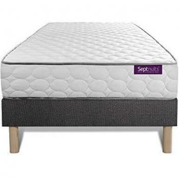 Ensemble Matelas 20 cm + Sommier Gris 90x190