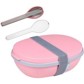 Mepal Lunchbox Duo mit Besteck Ellipse 22,5 x 17,5 cm – Spülmaschinengeeignet & Mikrowellenfest