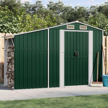 Abri jardin en acier galvanisé 277 × 93 × 179 cm – rangement extérieur couleur verte