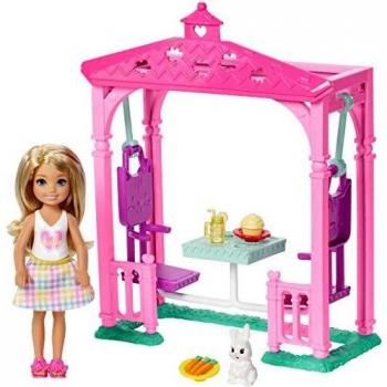 Poupée Barbie Blonde Chelsea, Pergola Pique‑Nique & Figurine Lapin