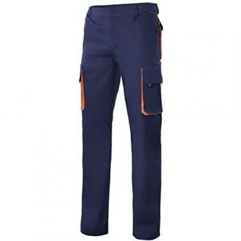 Pantalon aux poches multiples, style Velilla, bleu‑orange, 42
