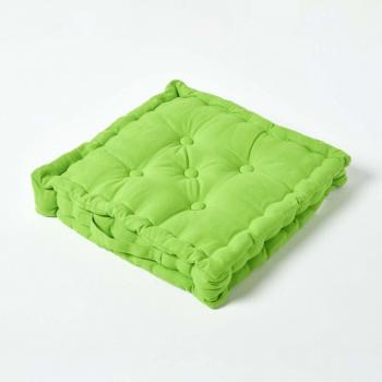 Coussin de sol Homescapes Vert Citron 50x50 cm