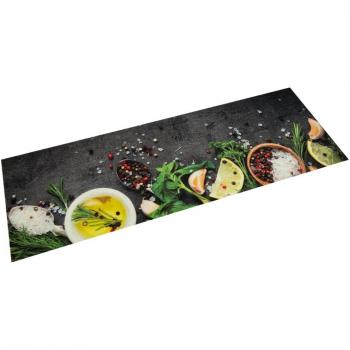 Tapis de cuisine en velours lavable impression épices 60x180 cm