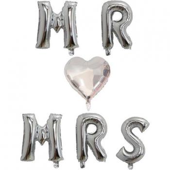 16 Inch MR MRS Rose Gold Foil Balloons for Valentine's Day