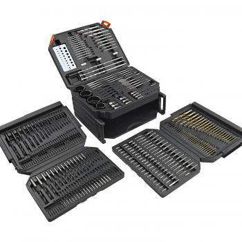 Lumberjack 300 Piece HSS Drill Bit Collection for General Purpose Drilling in Metal, Wood, and Masonry