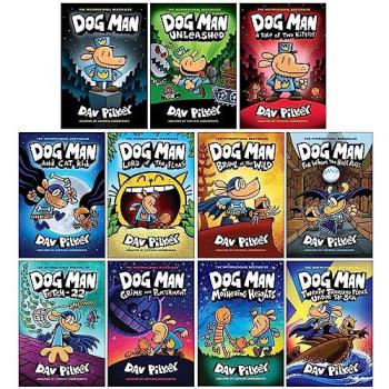 Scholastic Dog Man Series 1-11 Books Collection Set By Dav Pilkey (Dog Man, Unleashed, Tale Of Two Kitties, Dog Man and Cat Kid, Lord of The Fleas, Brawl of The