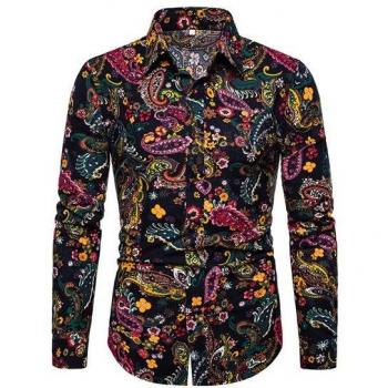 Chemise Homme Longue en Motif Paisley