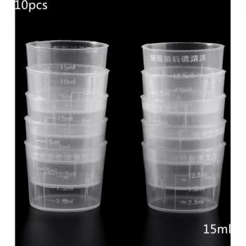 Clear Plastic Beaker Measuring Cups 15ml