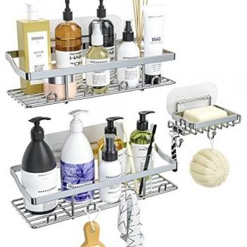Adhesive Shower Shelf Set