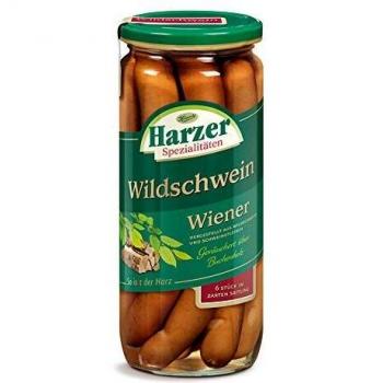 Wildschwein-Wiener aus dem Harz, über Buchenholz geräuchert