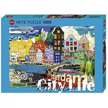 Heye 29683 Standard-Puzzle 1000 Teile – City Life I Love Amsterdam (Kitty McCall)
