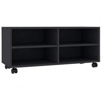 Mueble para TV con Ruedas Aglomerado 90x35x35 cm Gris