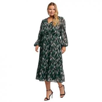 Women's Green Abstract Midaxi Dress