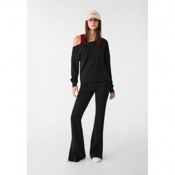 Stradivarius Modische Schlaghose Schwarz XS