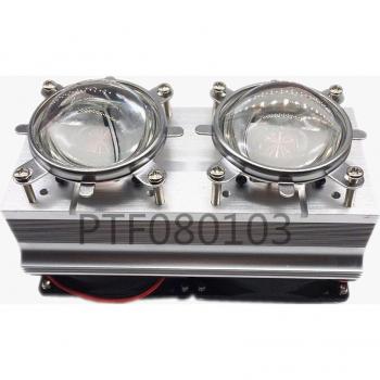 Module de dissipation thermique LED 100‑200 W, ventilateur, lentille 44 mm, angles 60/80/90/120°