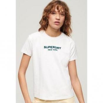 Camiseta Superdry para mujer con gráfico Sport Luxe blanca