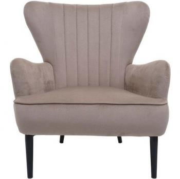 MCW K37 Cocktailsessel – Taupe Samt, dekorative Ziernähten